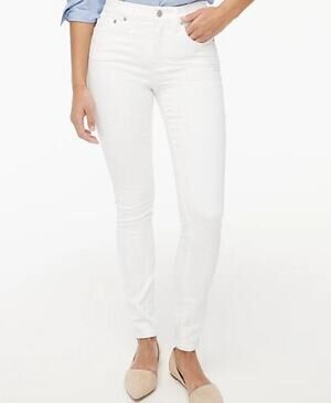 NWT J. Crew Factory 9" Mid-Rise Skinny Jean In Signature Stretch White 28